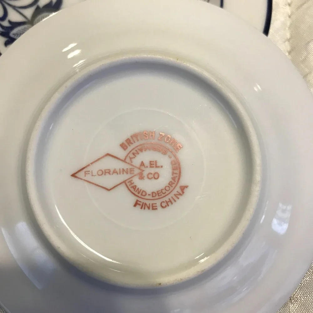 Set Of 2 Vintage‎ Floraine MINIATURE PLATES Germany British Zone A. El. &Co